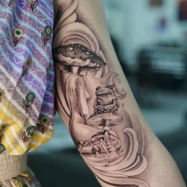 Graphic tattoo by Raul Dares in Miami