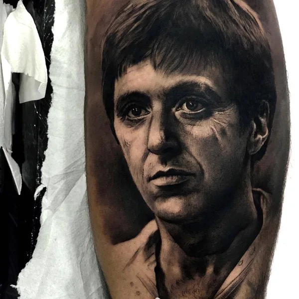 Portrait tattoo by Sergio Fernandez in Málaga