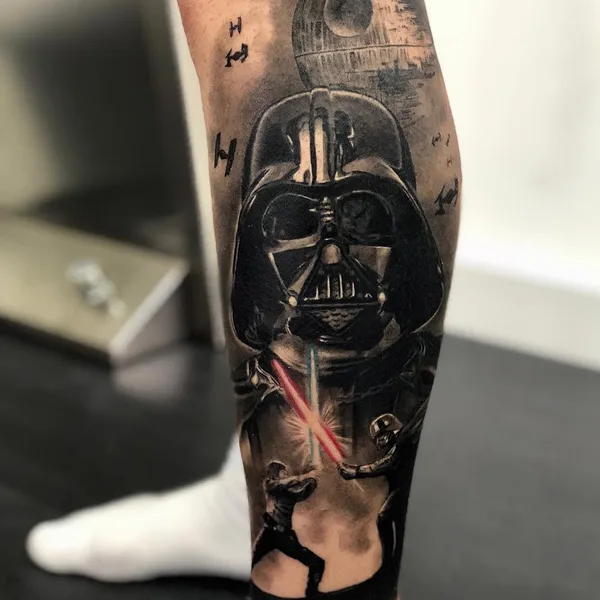Portrait tattoo by Sergio Fernandez in Málaga