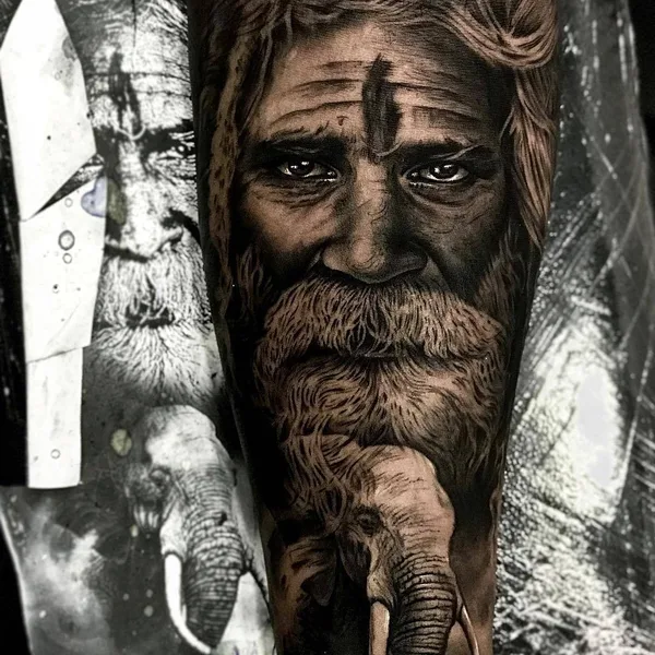 Portrait tattoo by Sergio Fernandez in Málaga