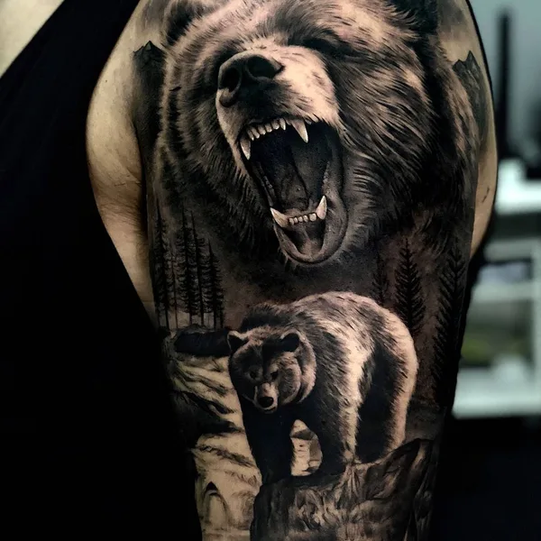 Portrait tattoo by Sergio Fernandez in Málaga