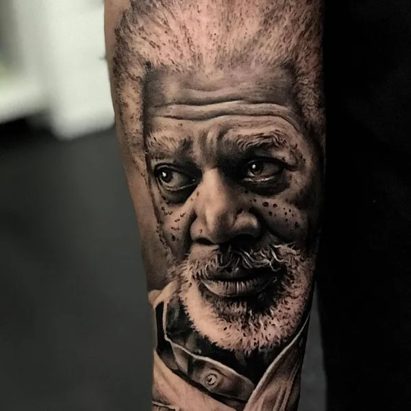 Portrait tattoo by Sergio Fernandez in Málaga