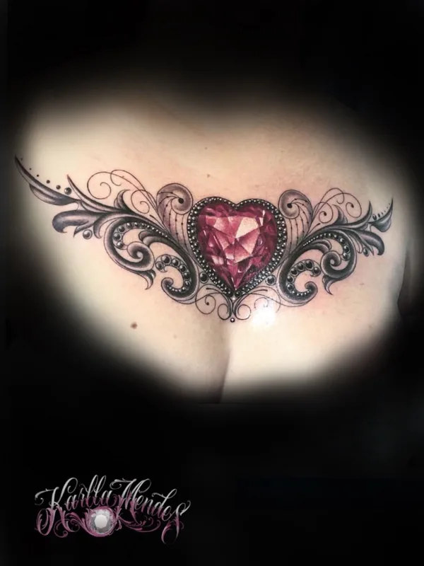 female color ornamental tattoo on upper back #40005 | Tattoo Artist Karlla Mendes