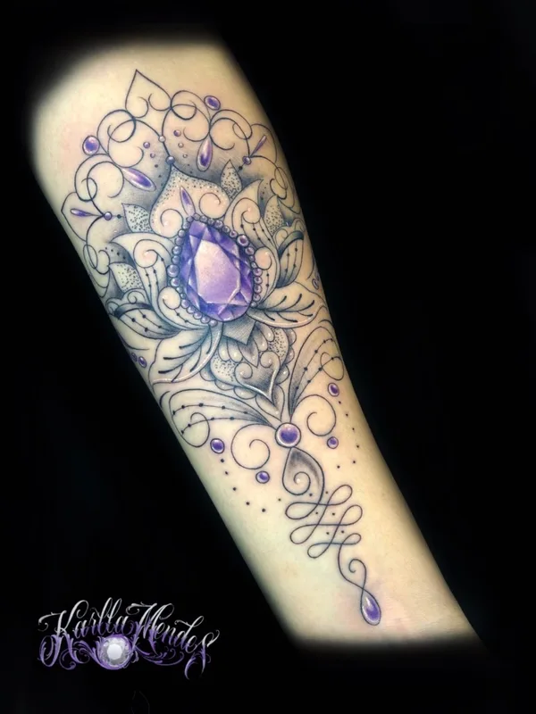color ornamental tattoo on forearm #40008 | Tattoo Artist Karlla Mendes