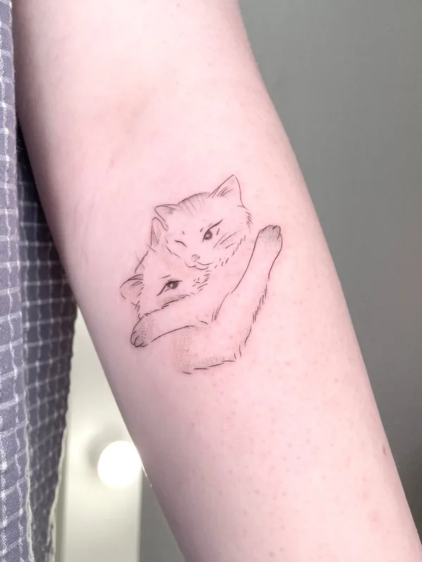 black linework татуировка на forearm #54784 | Тату мастер Настя Фраджаел