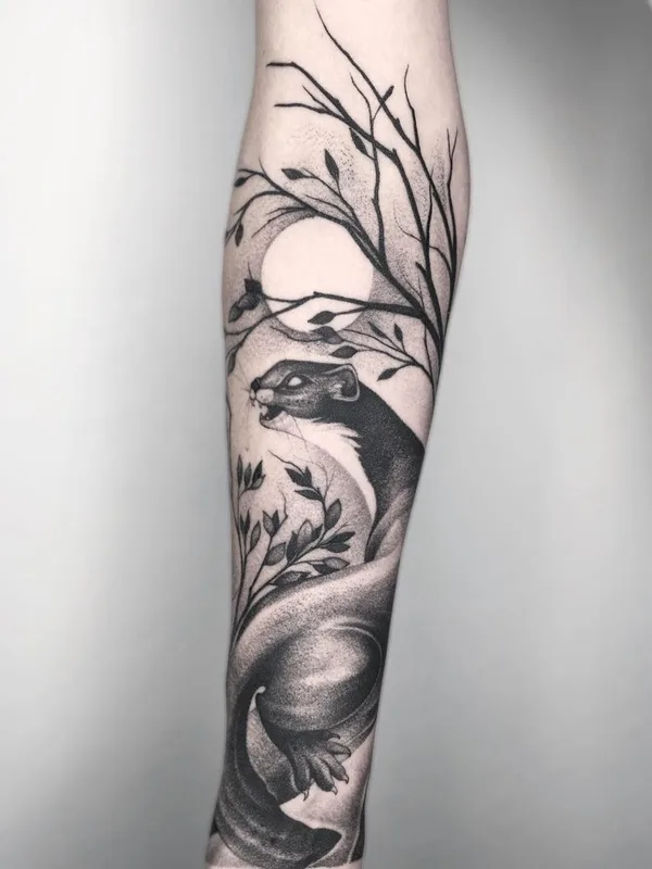 black and grey blackwork татуировка на forearm #36408 | Тату мастер Vladimir Pride
