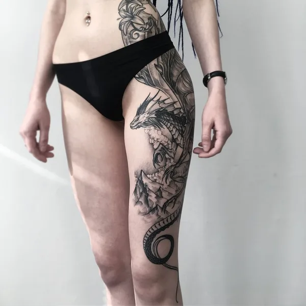 Graphic tattoo by Vladimir Pride in Уфа