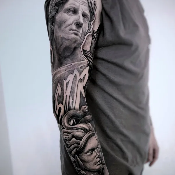 Ornamental tattoo by Andrey Pavlenko in Moscow