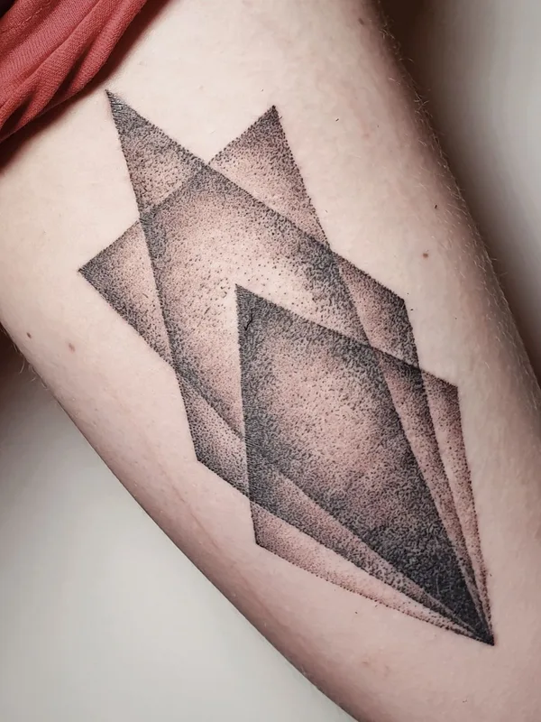 black and grey geometric Tatuaggio su forearm #41165 | Tatuatore Забелина Анастасия