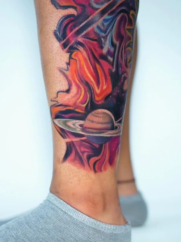 color abstract 타투 부위 calf #55925 | 타투이스트 Sergey Jaer