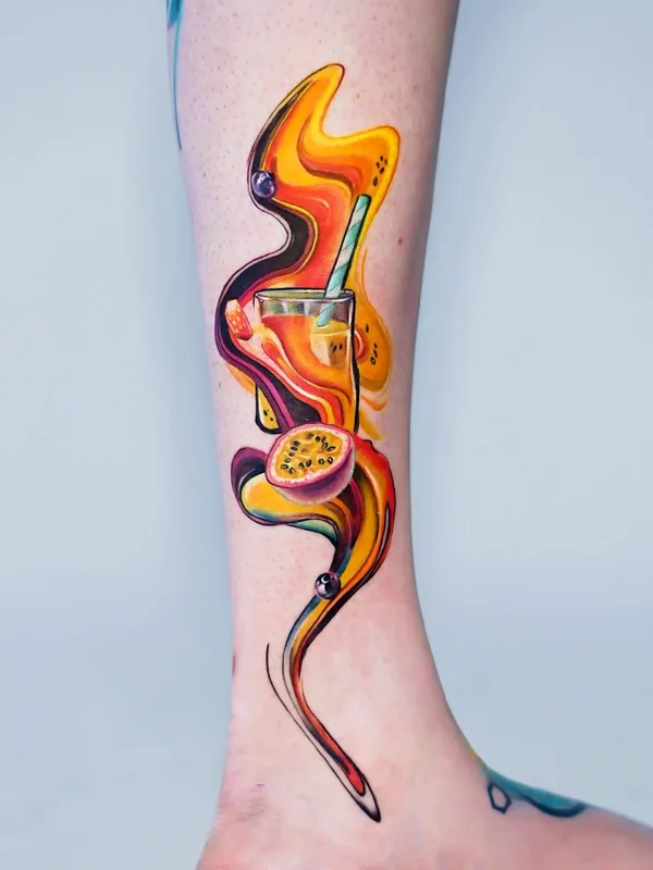 color abstract 타투 부위 calf #55926 | 타투이스트 Sergey Jaer