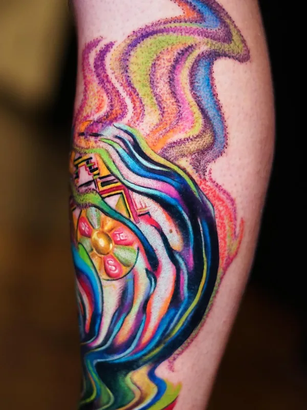 color abstract 타투 부위 calf #55930 | 타투이스트 Sergey Jaer
