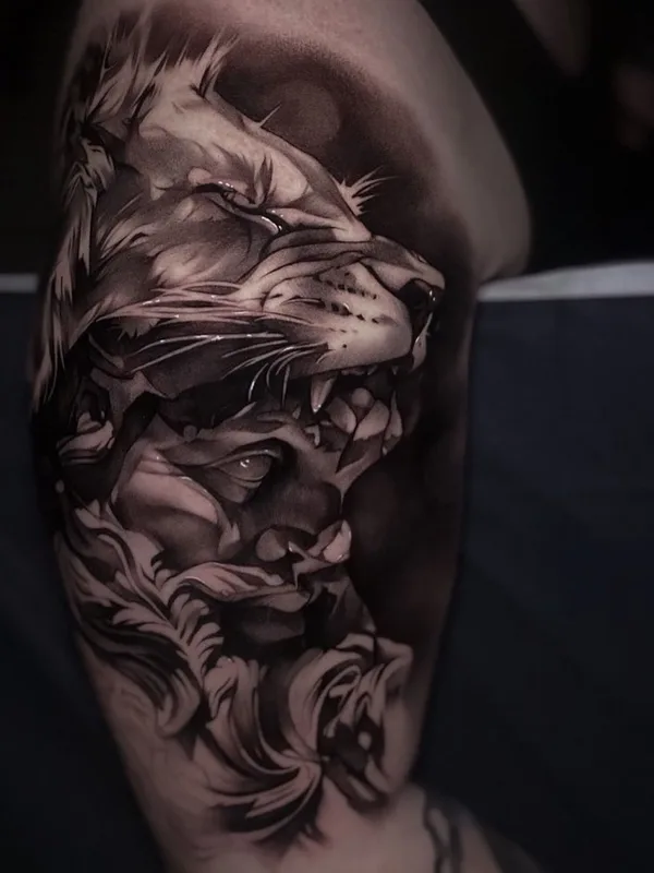 black and grey realism татуировка на upper arm #58276 | Тату мастер Stanislav Poryadkov