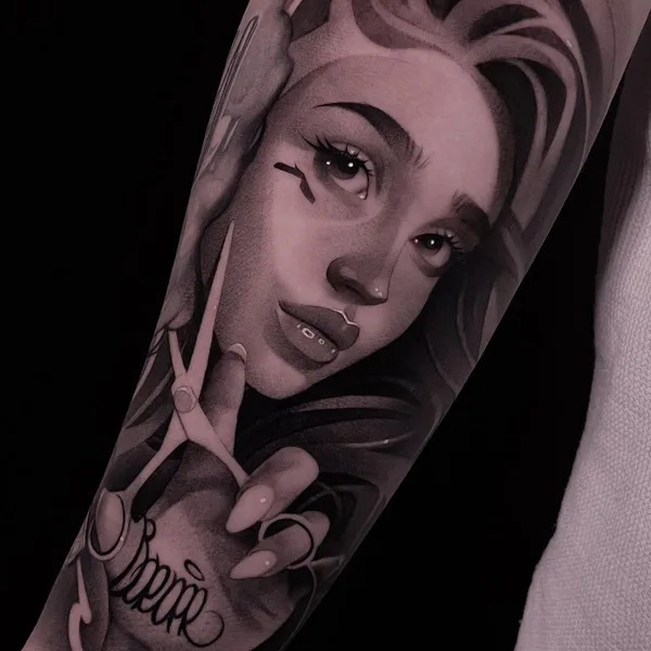 Neo Traditional tattoo by Stanislav Poryadkov in Сургут