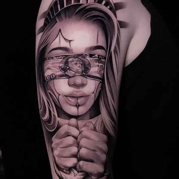 Neo Traditional tattoo by Stanislav Poryadkov in Сургут