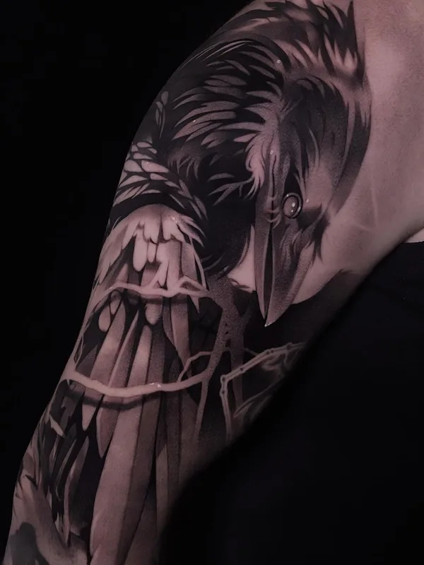 black and grey realism татуировка на full sleeve #58284 | Тату мастер Stanislav Poryadkov