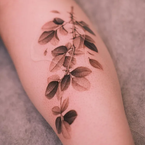 Botanical tattoo by KimBobby in Amsterdam