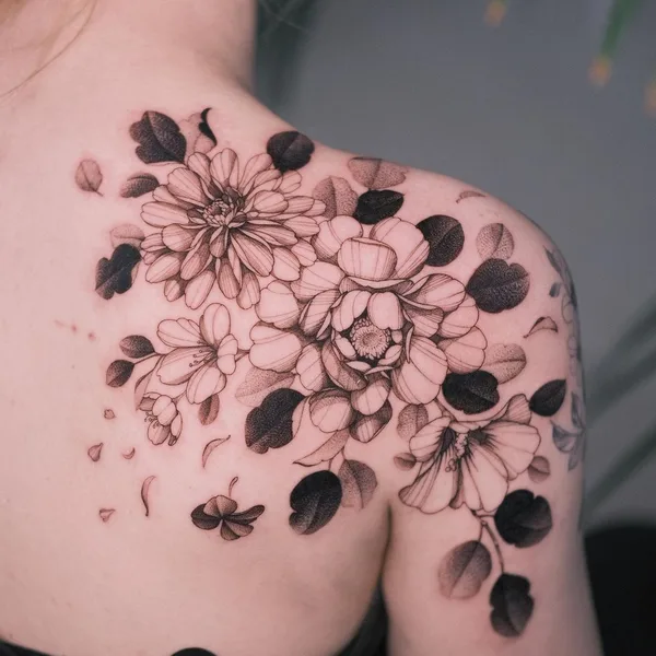 Botanical tattoo by KimBobby in Amsterdam