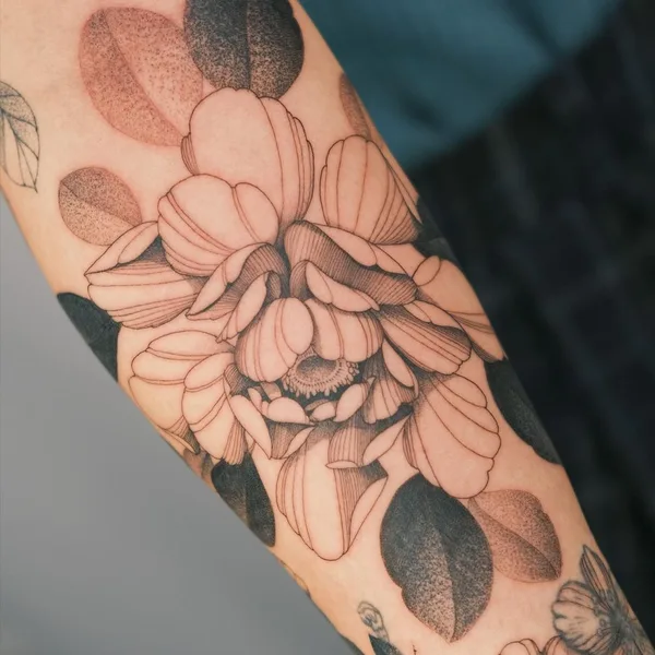 Botanical tattoo by KimBobby in Amsterdam