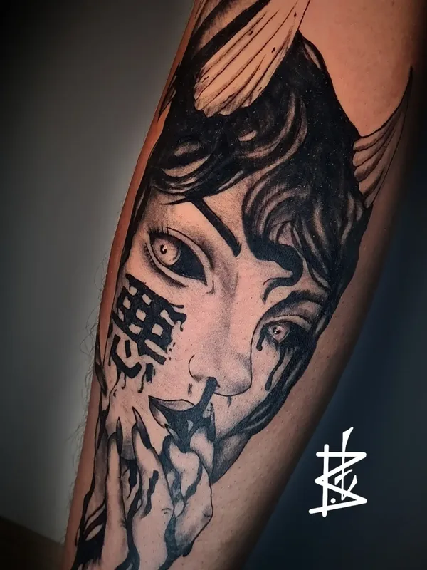 black and grey blackwork татуировка на forearm #73303 | Тату мастер Никита Кириллов BakedTattoo