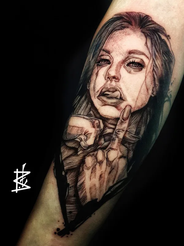 female black and grey sketch татуировка на forearm #73308 | Тату мастер Никита Кириллов BakedTattoo