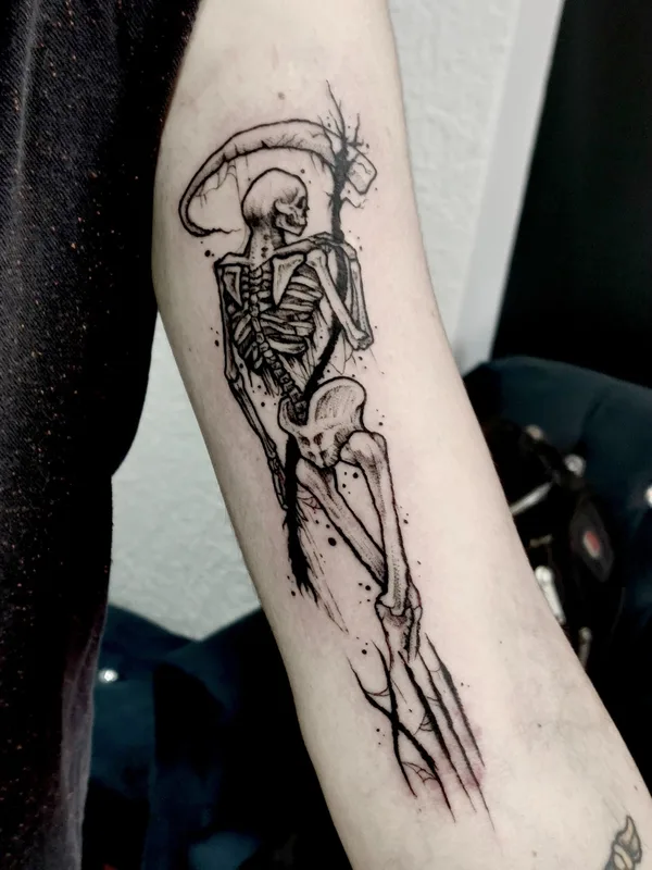 black blackwork татуировка на forearm #73312 | Тату мастер Noxia