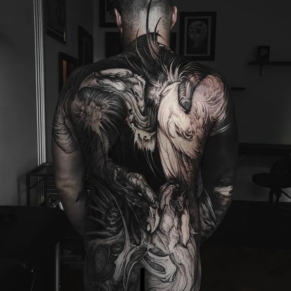 Graphic tattoo by Александра Возякова in Saint Petersburg