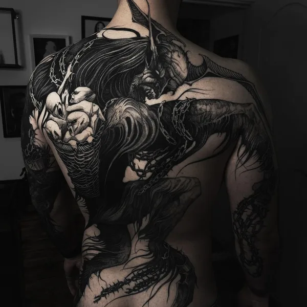 Graphic tattoo by Александра Возякова in Saint Petersburg