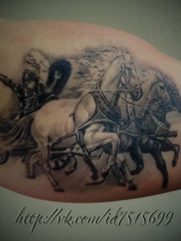 black and grey black and grey tatuaje en bicep #33685 | Tatuador Aleksandr Ponomarenko