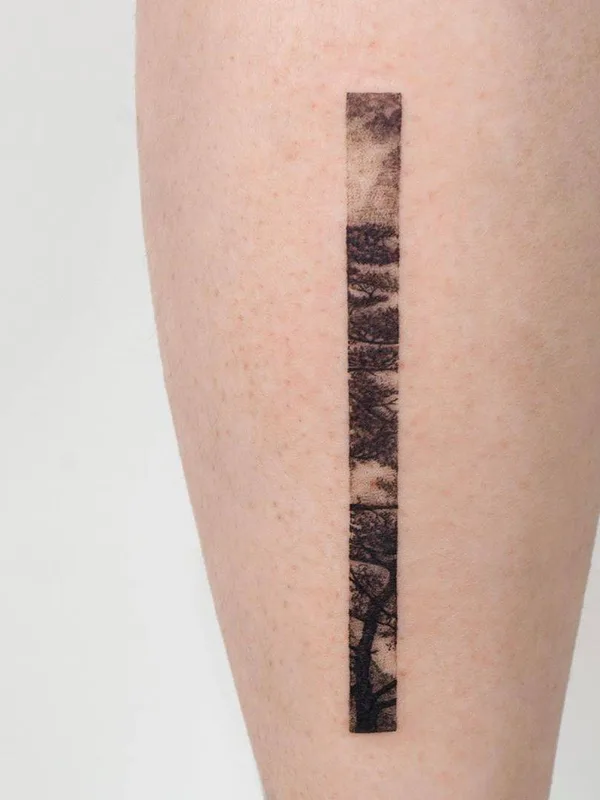 black and grey blackwork tatuaje en calf #33725 | Tatuador EQ tattoo