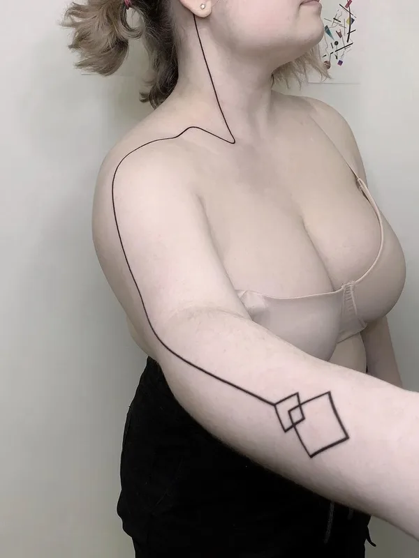 female black linework татуировка на forearm #44381 | Тату мастер Костя Маэстро
