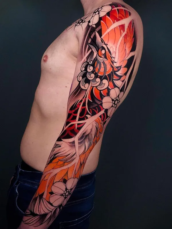 male color japanese tattoo on full sleeve #44401 | Tattoo Artist Carlos Breakone