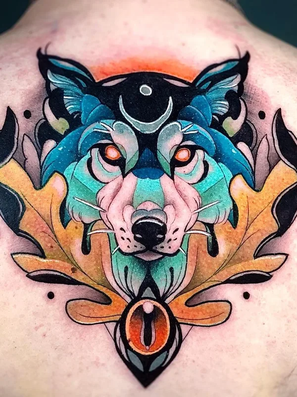 color neo traditional tattoo on upper back #44399 | Tattoo Artist Carlos Breakone
