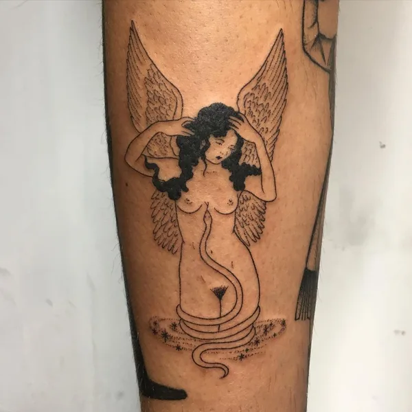 Traditional tattoo by Tati Compton in Los Angeles