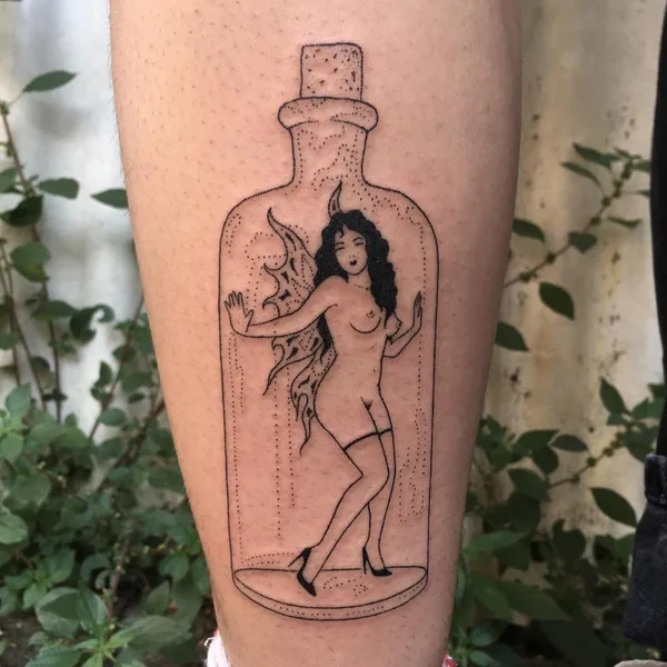 Traditional tattoo by Tati Compton in Los Angeles