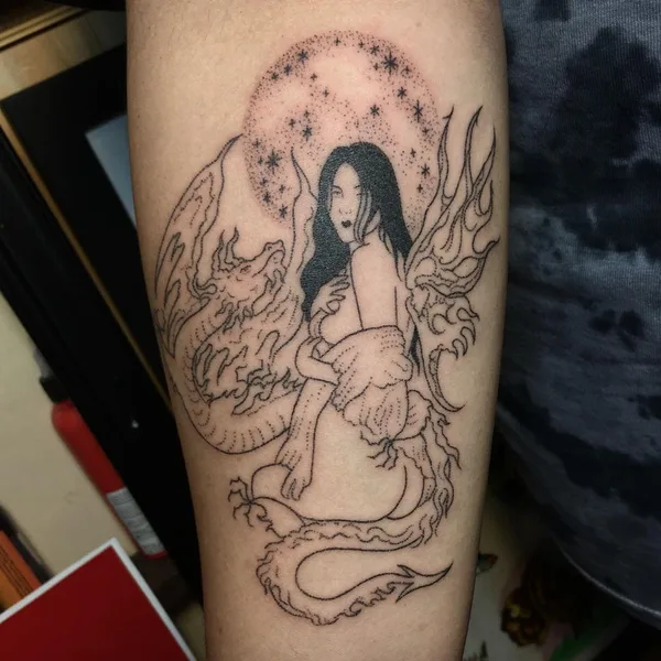 Traditional tattoo by Tati Compton in Los Angeles