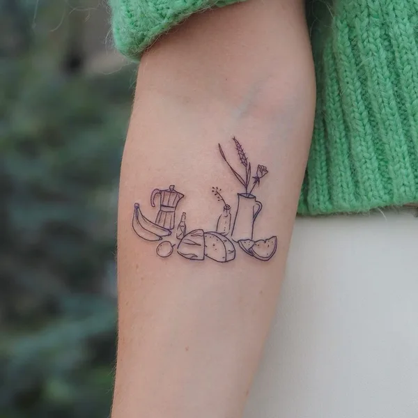 Botanical tattoo by Zaya