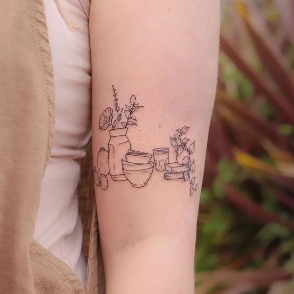 Botanical tattoo by Zaya