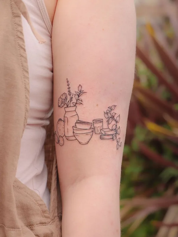 female black linework татуировка на forearm #44435 | Тату мастер Zaya