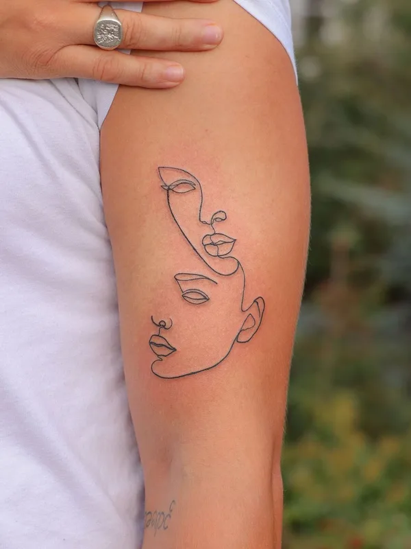 black linework татуировка на upper arm #44430 | Тату мастер Zaya