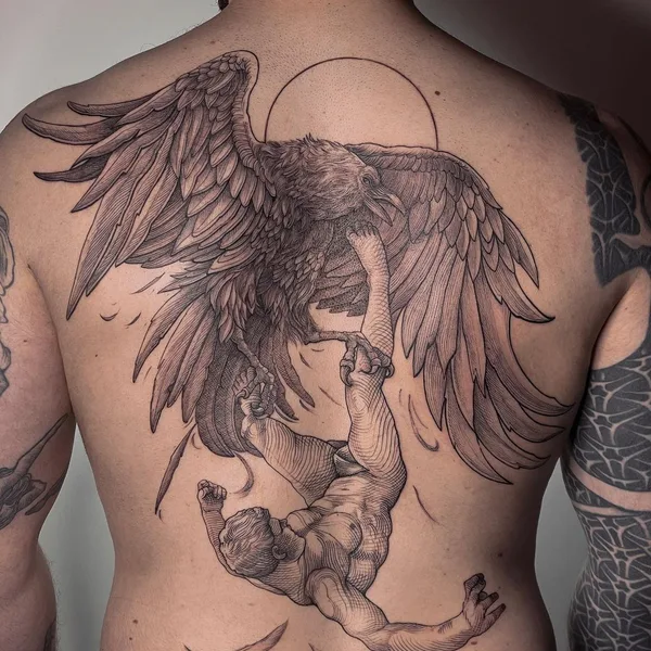 engraving tattoo by Lescrowtattoo in Los Angeles