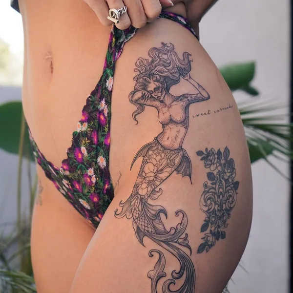 engraving tattoo by Lescrowtattoo in Los Angeles