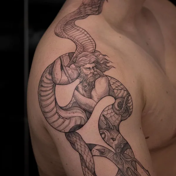 engraving tattoo by Lescrowtattoo in Los Angeles