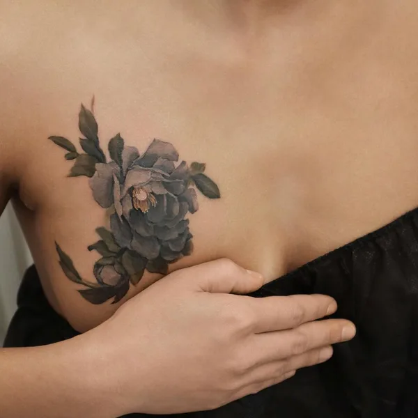 Botanical tattoo by guppy.flowertattoo in Seoul