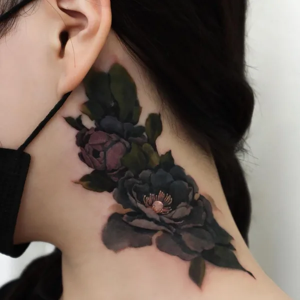 Botanical tattoo by guppy.flowertattoo in Seoul