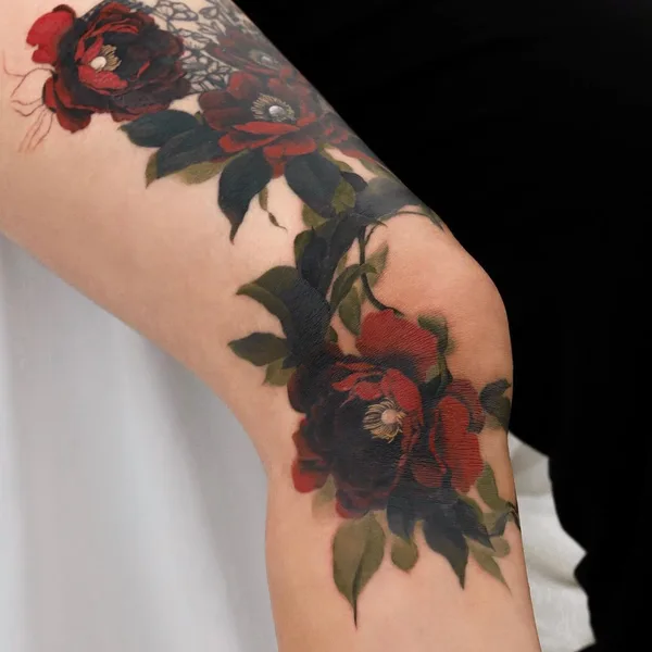 Botanical tattoo by guppy.flowertattoo in Seoul