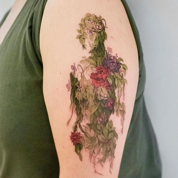 Botanical tattoo by guppy.flowertattoo in Seoul