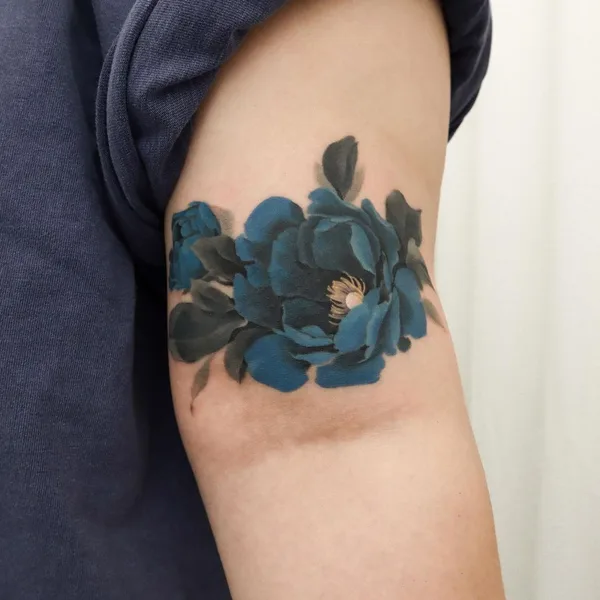 Botanical tattoo by guppy.flowertattoo in Seoul