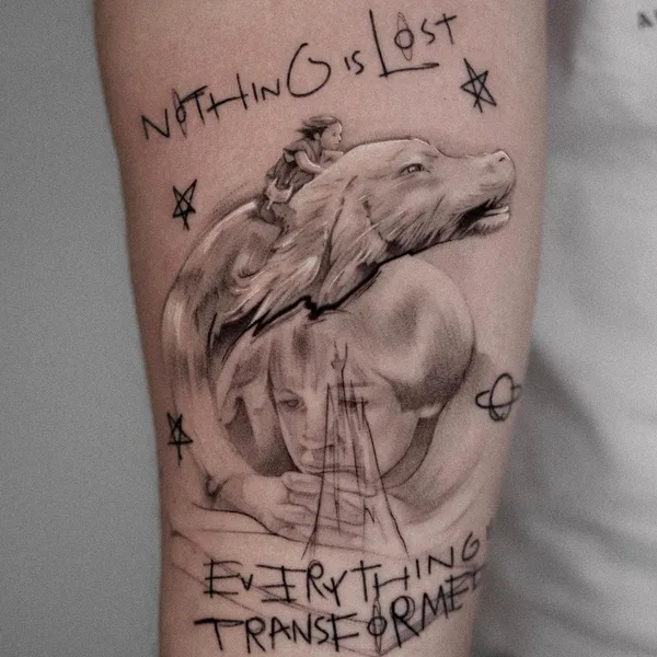 Illustrative tattoo by Yurici_tattoo in Milano