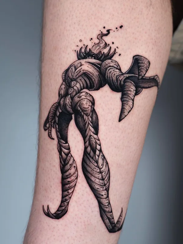 black blackwork Tatuaggio su thigh #61025 | Tatuatore doill_blk